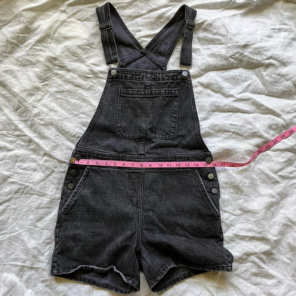 ASOS DESIGN denim short overall in washed black Size 4 US / 8 UK